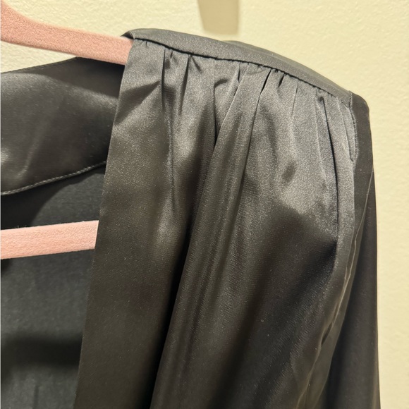 Brand:RUNAWAY: Black silk plunge neckline bodysuit SIZE:US 6 Medium - Picture 3 of 7